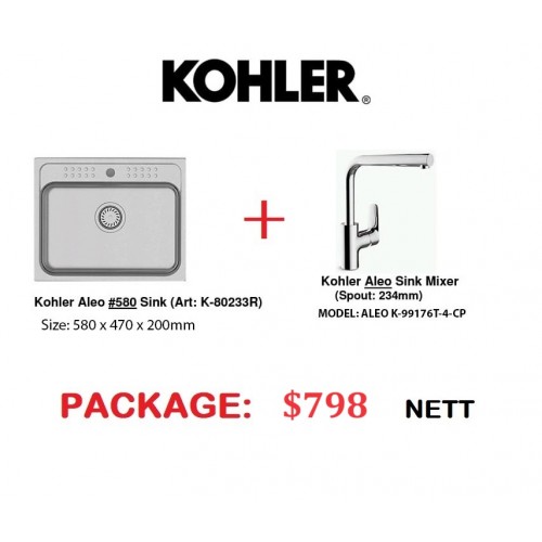 Kohler aleo 580 sink with mixer package