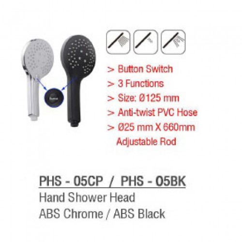 ZAFFIRO PHS-05CP CP&BK SHOWER HEAD