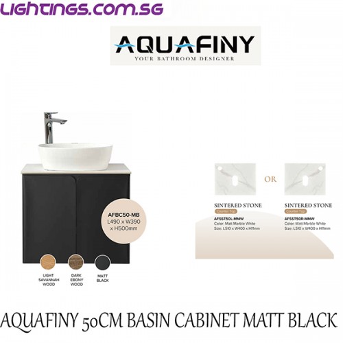 AQUAFINY 50CM BASIN CABINET MATT BLACK